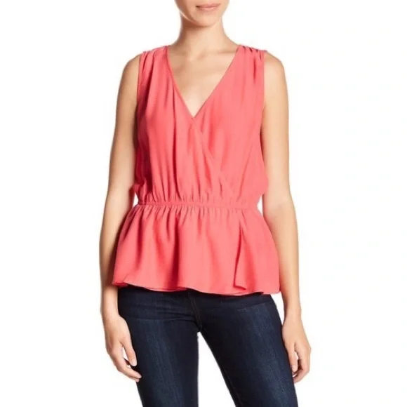 14th & Union Grecian Wrap Tank Top Hot Pink Size Medium NWOT - Picture 1 of 5